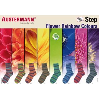 Austermann Step Flower Rainbow 100g Sockenwolle