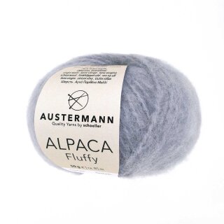 Alpaca Fluffy 50g von Austermann 08 silbergrau