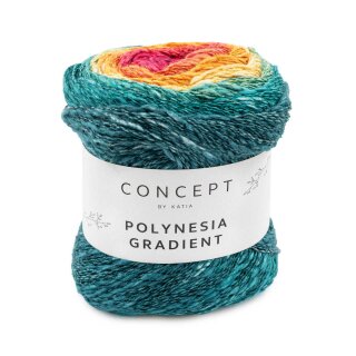 Polynesia Gradient 200g Bobbel 305 - grünblau-orange-fuchsia