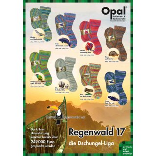 Opal Regenwald 17 die Dschungel-Liga 6-fach150g Sockenwolle