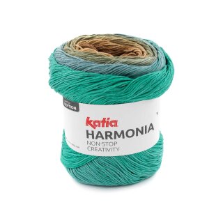 Harmonia 150g Bobbel 209  türkis-wasserblau-beige